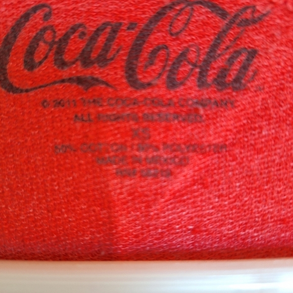 VTG 2011 Coca Cola Shirt SzXS Cropped Long Sleeves Banded Cuff/Hem/Collar Red - Picture 4 of 12
